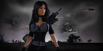 Картинка 3д+графика люди+ people девушка фон автомат