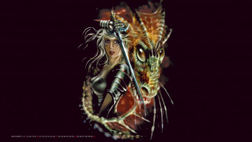 Картинка календари фэнтези оружие дракон девушка