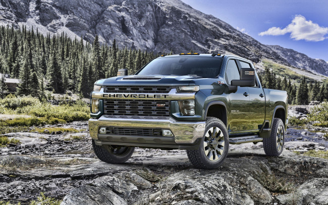 Обои картинки фото 2019 chevrolet silverado 2500 hd lt z71, автомобили, chevrolet, шевроле, пикапы, бездорожье, американские, природа