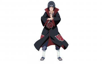 Картинка аниме naruto учиха итачи кунай акацки плащ