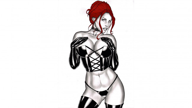 Обои картинки фото рисованное, elberty oliveira, девушка, фон, корсет, перчатки, elberty, oliveira