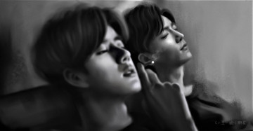 Картинка рисованное люди ван ибо сяо чжань