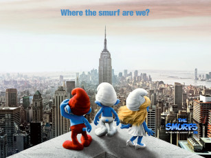 обоя the, smurfs, мультфильмы