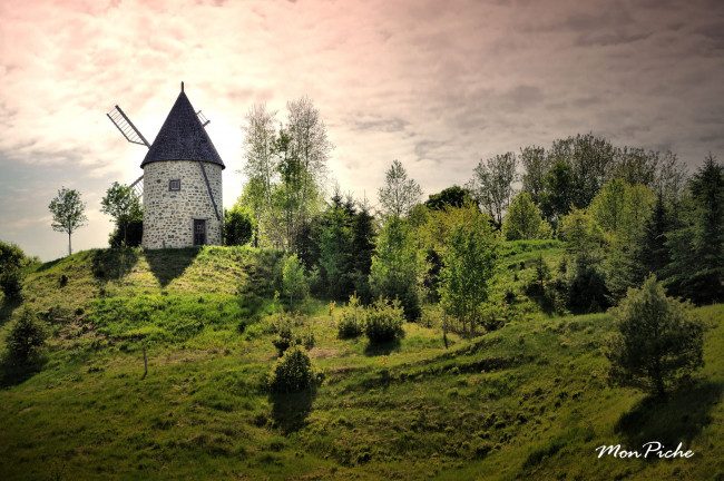 Обои картинки фото le, moulin, saint, paulin, auberge, baluchon, разное, мельницы, квебек