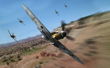 Картинка авиация 3д рисованые graphic истребители вираж преследование воздушный бой