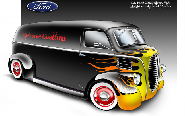 Обои картинки фото автомобили, рисованные, paint, coe, ford