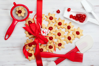 Картинка еда пирожные +кексы +печенье красный печенье бант лента
