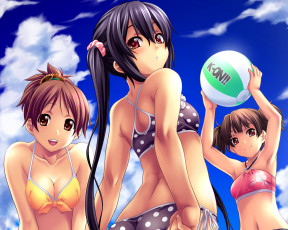 Картинка аниме k-on nagayori suzuki jun nakano azusa hirasawa ui