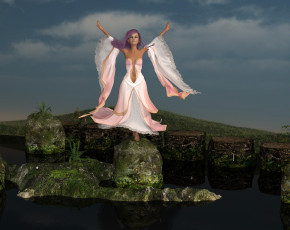 Картинка 3д+графика люди+ people фон взгляд девушка