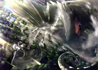 Картинка автор +ozshia+ shia-ushio аниме животные +существа девушка арт дракон