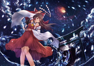 Картинка аниме touhou hakurei reimu pi-pie
