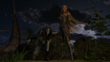 Картинка 3д+графика фантазия+ fantasy девушки взгляд фон