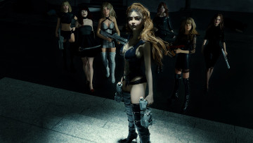 Картинка 3д+графика фантазия+ fantasy взгляд девушки фон оружие