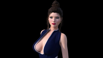 обоя 3д графика, люди , people, девушка, взгляд, фон