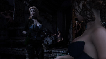 Картинка 3д+графика люди+ people взгляд девушки интерьер фон