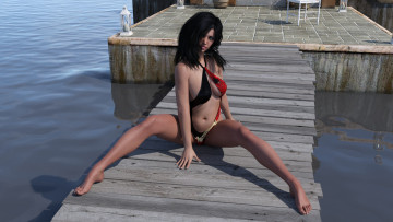 Картинка 3д+графика люди+ people взгляд фон девушка