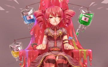 Картинка аниме vocaloid девушка взгляд фон