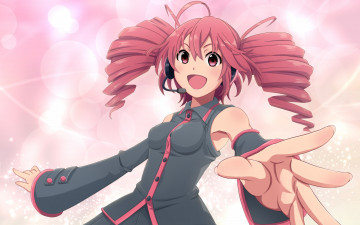 Картинка аниме vocaloid девушка взгляд фон