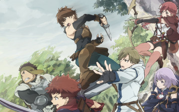 Картинка grimgar+imagination+and+ash аниме hai+to+gensou+no+grimgar девушки взгляд фон парни