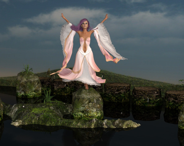 Обои картинки фото 3д графика, люди , people, фон, взгляд, девушка