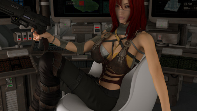 Обои картинки фото 3д графика, фантазия , fantasy, девушка, взгляд, фон