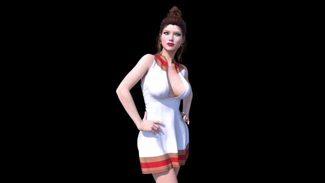 Обои картинки фото 3д графика, люди , people, девушка, взгляд, фон