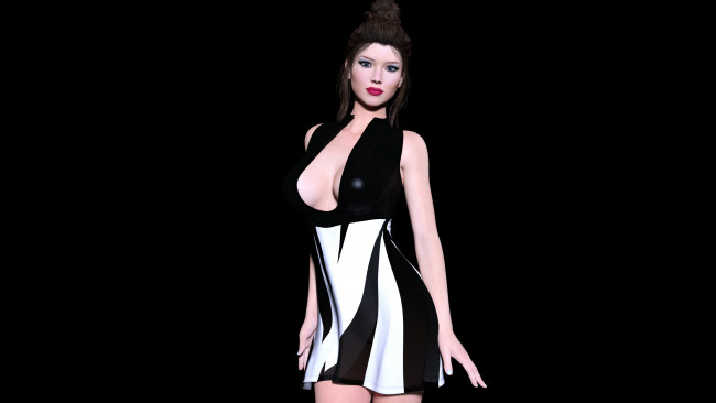 Обои картинки фото 3д графика, люди , people, девушка, взгляд, фон