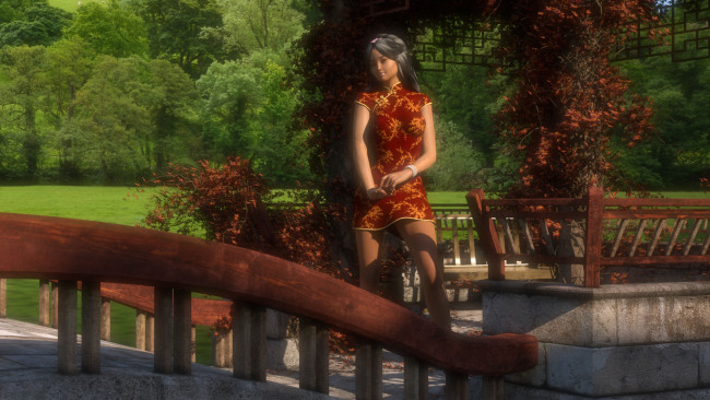 Обои картинки фото 3д графика, люди , people, взгляд, девушка, фон