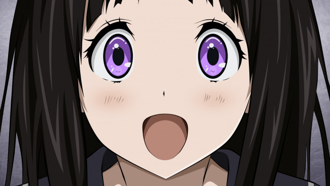 Обои картинки фото hyouka, аниме, девушка, взгляд, фон
