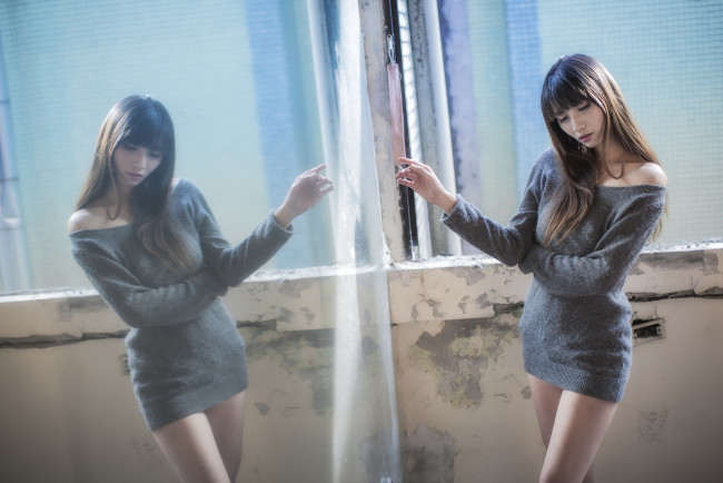 Обои картинки фото девушки, -unsort , азиатки, отрожение, азиатка, девушка