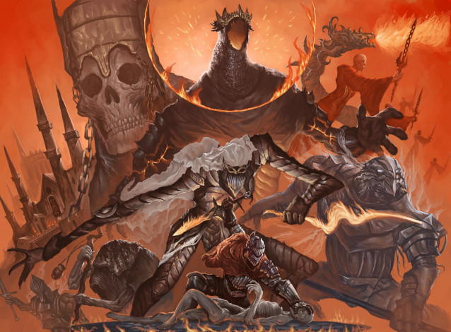 Обои картинки фото видео игры, bloodborne, дракон, череп, фон, существо