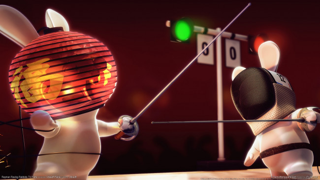 Обои картинки фото rayman raving rabbids tv party, видео игры, персонаж