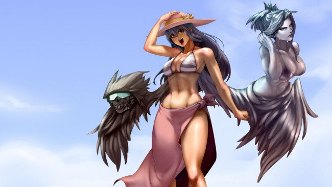 Обои картинки фото видео игры, guilty gear x, взгляд, фон, девушка, существо