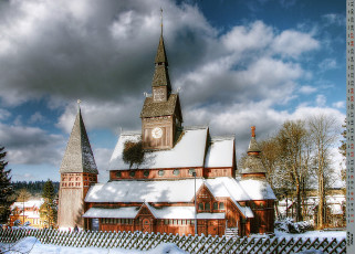 обоя календари, города, здание, деревья, снег, религия
