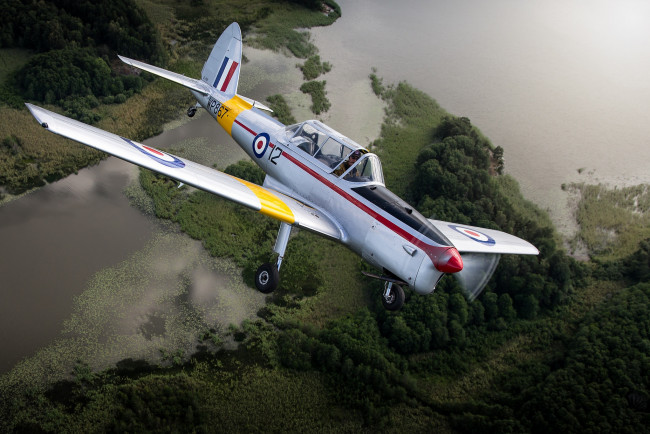 Обои картинки фото авиация, лёгкие одномоторные самолёты, канадский, лёгкий, dhc-1, de, havilland, двухместный, самолёт