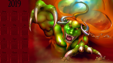 Картинка календари фэнтези рога существо демон