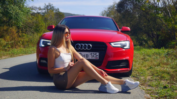 обоя автомобили, -авто с девушками, audi, a5