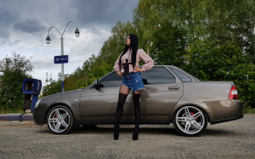 Картинка автомобили -авто+с+девушками lada priora