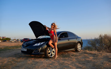 обоя автомобили, -авто с девушками, mazda, 6