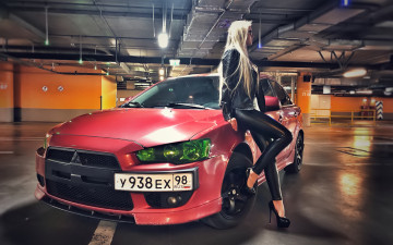 Картинка автомобили -авто+с+девушками mitsubishi lancer