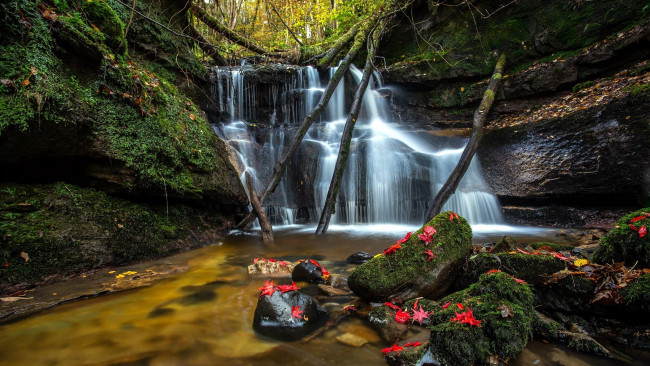 Обои картинки фото природа, водопады, поток, водопад, вода