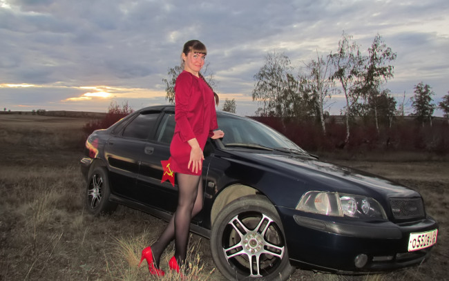 Обои картинки фото автомобили, -авто с девушками, volvo, s40, i