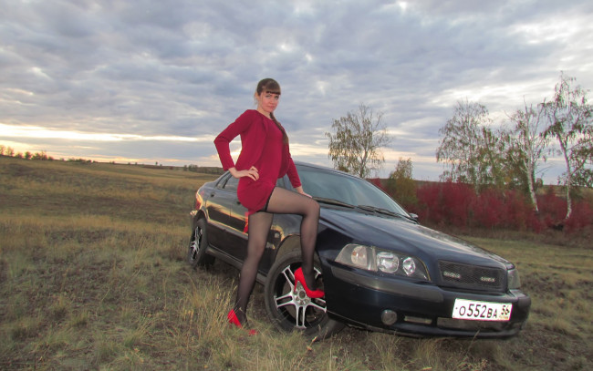 Обои картинки фото автомобили, -авто с девушками, volvo, s40, i