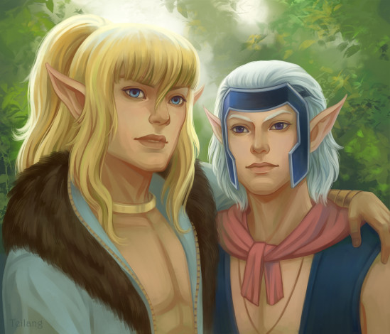 Обои картинки фото фэнтези, эльфы, друзья