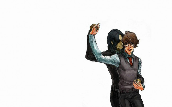 Обои картинки фото рисованное, кино,  мультфильмы, северус, снейп, гарри, поттер