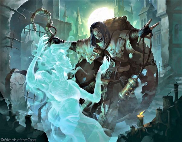 Обои картинки фото видео игры, magic,  the gathering - other, маг, призрак, город