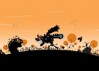 Картинка видео+игры patapon монстры деревья силуэты