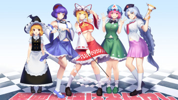 Картинка аниме touhou kirisame marisa anime yasaka kanako yakumo yukari saigyouji yuyuko yagokoro eirin