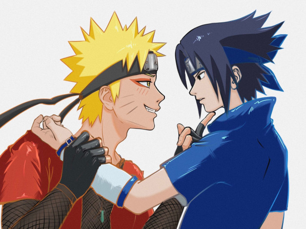 Обои картинки фото аниме, naruto, узумаки, наруто, учиха, саске