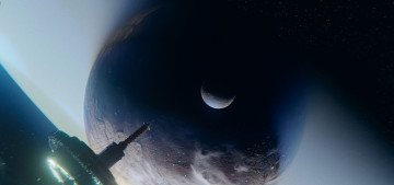 Картинка космос арт планета спутник станция